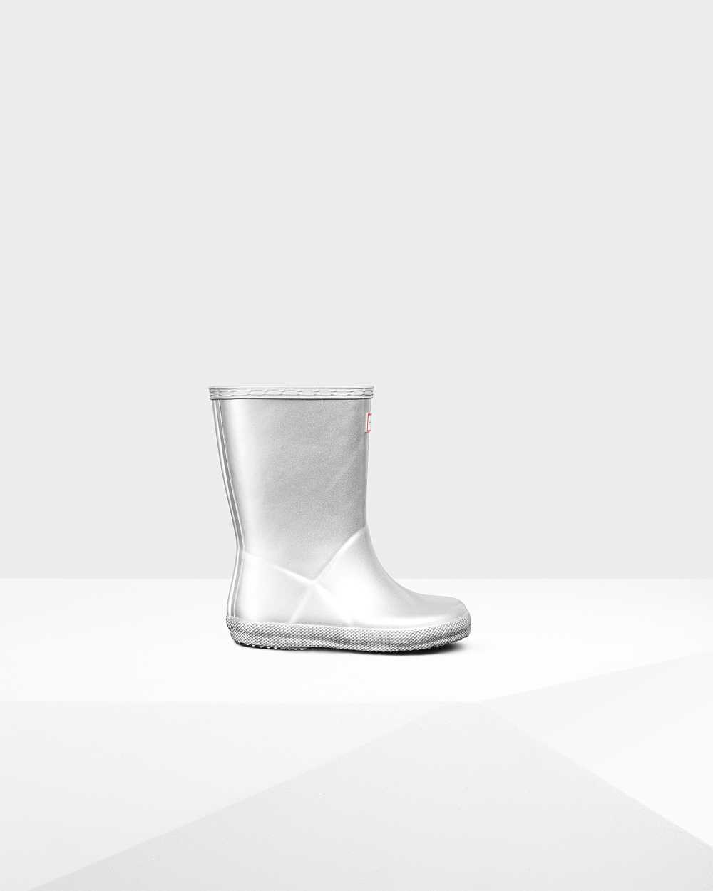 Kids Hunter Original First Classic Metallic Rain Boots Silver | OBQJAF-481